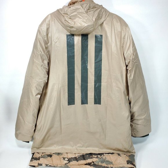 Adidas Tan Adv Laycoat Reversible Khaki Camouflage Men's Size XL EI7398 NWT New - Picture 6 of 10